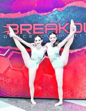 Alaina Sena and Arianna Koyfman of Impact Dance Studio on Staten Island pose at the Breakout Dance Competition at Sparta High School on Friday, April 12. The event continued through Sunday, April 14. (Photo by Maria Kovic)