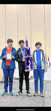 From left are Ian Bellush, Imad Panjwani and Griffin Brawer.