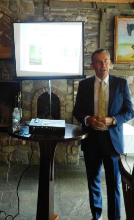 Dr. Todd Whitaker, renowned author and expert on educational leadership, speaks to attendees from the Sparta, Mt. Olive, and Belleville school districts at a leadership conference held Tuesday, July 23, 2019 at the Mohawk House in Sparta. (Photos by Mandy Coriston)