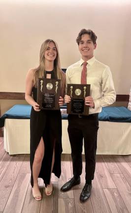 Monogram Dinner celebrates Sparta High School athletes Brynn McCurry and Finn Mell were honored as the 2023 Outstanding Female Athlete and 2023 Outstanding Male Athlete, respectively. (Photos by Deirdre Mastandrea)