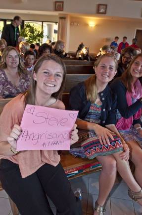 Blessed Kateri hosts inspirational singer Emily McFadden, 16, of Andover, and Kalin Hagedorn, 15, of Sparta.