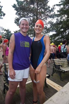 Triathlon draws athletes from 13 states From left, Taryn Rogalsky of Sparta and Meg Dmuchowski of Sparta at the Lake Mohawk Country Club Triathalon. Photos by Warren Westura