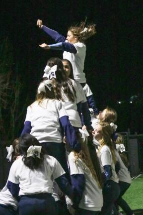 Sparta Cheer at Friday night's game against Morris Hills.