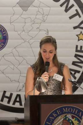 The chosen few Class of 2014 Photos by Glynnis Jones Meghan Radimer speaks during the ceremony after being inducted into the Sussex County Sports Hall of Fame Class of 2014.