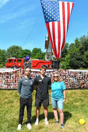 700 walk to change face of addiction Chad Zervas of Fredon, Dave Andersen of Vernon and Edith Lynch, associate executive director of the Sussex County YMCA.