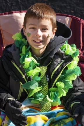 Matthew Doherty, 7, Dingmans Ferry, Pa., gets into the spirit of the holiday.