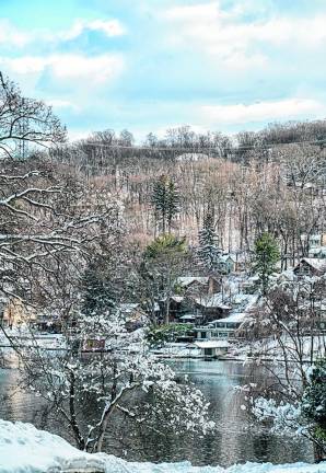 Lake Mohawk in Sparta after the snowstorm. (Photo by Nancy Madacsi)