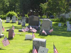 PHOTOS BY JANET REDYKE The United Methodist Cemetery on Route 94 was decorated with flags for Memorial Day honoring veterans of many conflicts.