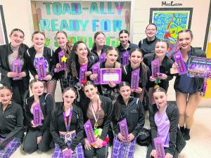 DN1 Dancers hold the awards they won at the On Point Dance Competition in West Milford on March 22-24. (Photos provided)
