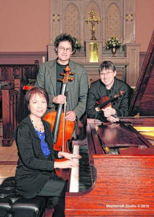 Chamber music concert tonight in Newton <b>From left, pianist Diana Greene, cellist Adam Gonzalez and violinist Nichlas Currie </b>will perform Saturday, April 20 at Christ Church in Newton. (Photo courtesy of Maplecroft Studio)