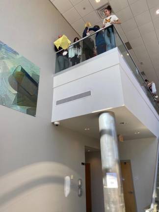 Middle school students drop parachutes as part of the inaugural STEM Exploration and Adventue Day at Sussex County Community College.