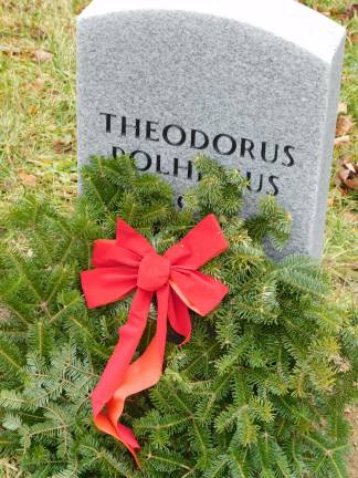 Remember, honor, teach Wreaths Across America ceremony held for first time at Old Newton Burial Ground The grave of Revolutionary War veteran Theodorus Polhemus received a wreath during Wreaths Across America at the Old Newton Burial Ground on Saturday, Dec. 15, 2018. (Photo by Mandy Coriston).