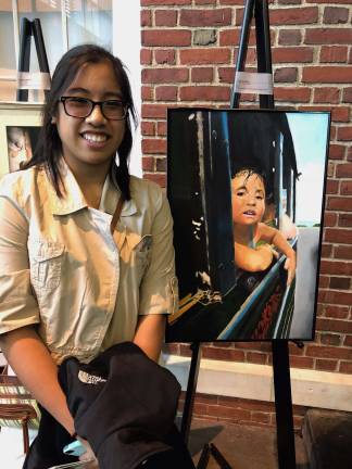 Pope John grad has painting hung in US Capitol Alyssa Talon and her winning oil painting "Girl on a bus" Photos provided