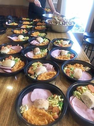 Easter meals with ham coordinated by Sparta Helps Healthcare Heroes and donated by Donna Wilson of Homer’s Restaurant: 220 meals were sent to Saint Clare's of Dover and Denville.