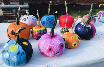 Pumpkin painting was a part of the fun at a Sparta Kiwanis family event on Sunday, Oct. 13, 2019.