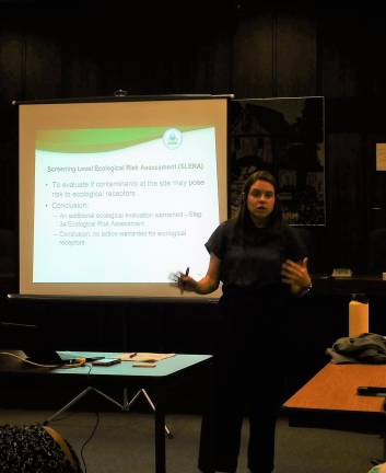 Anne Rosenblatt, EPA site manager for the Mansfield Trail Superfund site in Byram, presents options for the next phase of remediation, at a meeting held Tuesday, July 23, 2019 at the Byram Municipal Building.