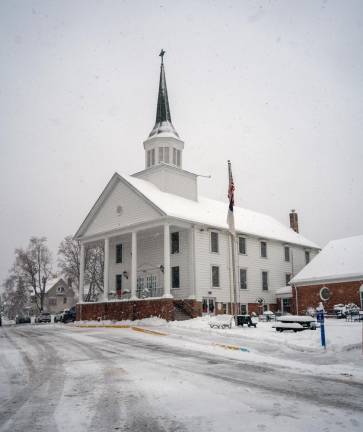 Roads appear deserted Sunday, Jan. 7 near the Sparta Presbyterian Church.