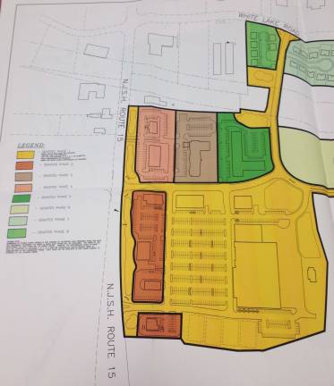 The yellow portion indicates the recently approved section of the North Village at Sparta development project.