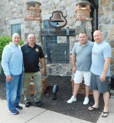Mohawk House to host wine dinner to benefit new Sparta VFW Youth Leadership Scholarship (L-R) Mohawk House owner Steve Scro, Sparta VFW Post #7248 Commander Peter Litchfield, Ross Richardson, and Sussex County Freeholder Joshua Hertzberg meet at the restaurant on Sunday, May 19, 2019 to discuss the VFW's new Youth Leadership Scholarship Fund, which will be co-chaired by Hertzberg. Richardson's son Ryan will be the first recipient of the award, and a benefit dinner for the fund will be held at the Mohawk House on Thursday, June 6, 2019. (Photo by Mandy Coriston)