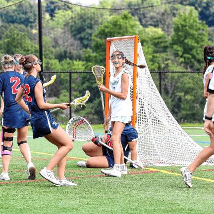 Photos: Spartans in Group 2 final Joey Roque of Sparta smiles after her teammate, Uma Kowalski, scores a goal.