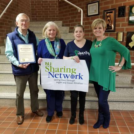 National Donate Life Month honored locally Members of the Sussex Donate Life Group accepting the proclamation from Newton Township.