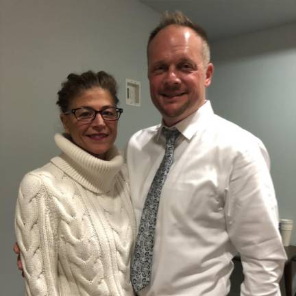 Sparta Police Chief Neil Spidaletto with his wife, Lisa, after the Township Council meeting Dec. 13.