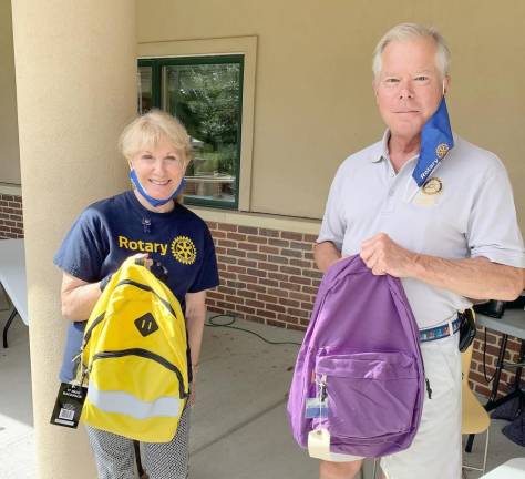 Elenora Benz and Mike Dolan joined members of the Branchville, Newton, Vernon, and Wallkill Valley Rotaries to volunteer at Project Self-Sufficiency’s Back to School Fair.