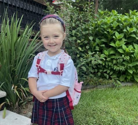 Sparta students start new school year SK3 Chloe on her way to pre-K.