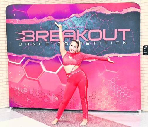 Gabriella Rosado of Nicole Ventura’s Dance House of Brooklyn strikes a pose at the Breakout Dance Competition at Sparta High School.