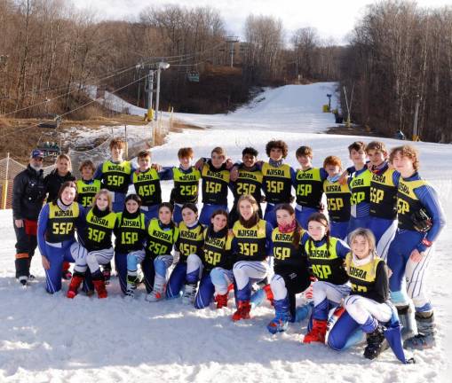 The Sparta High School boys and girls ski teams received sportsmanship awards for the third year in a row. (Photo by SchoolCraft)