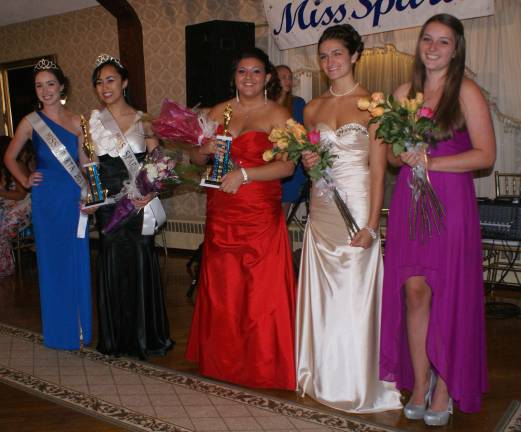 Leotsakos crowned Miss Sparta 2012 This year was a bit different with four winners rather than two. From left: Miss Sparta 2011 Adrienne Marcino, first place winner Stephanie Leotsakos, first runner up Samantha Sadighi, third runner up Julianna Vitolo, and fourth runner up Sabina Incantalupo.