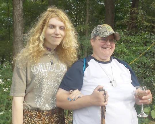 Hailey Clauss (left) and Axios Styfic Burrows are planning their wedding while also putting together North Pocono Pride (Photo by Frances Ruth Harris)