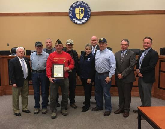 Sparta honors its Vietnam vets From left: Councilman and Veteran Jerard Murphy, Veteran Doug Nobile, Mayor Josh Hertzberg, VFW Post 7248 Commander Pete Litchfield, Veteran Rudy Bethmann, Deputy Mayor Christine Quinn, Councilman Gilbert Gibbs, Veteran Stan Tryba, Town Manager William Close, Police Chief Neil Spidaletto