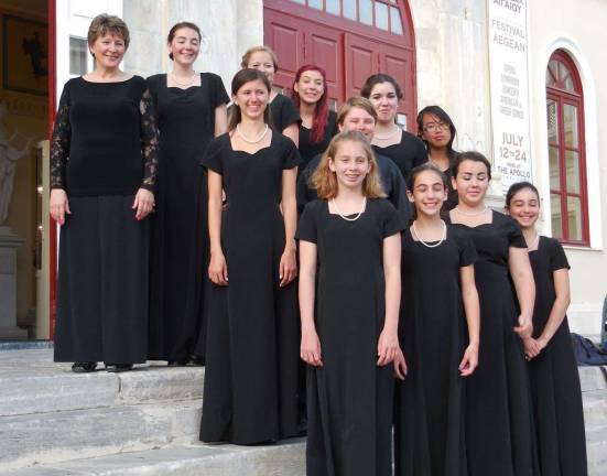 Members of the Children's Chorus of Sussex County are performing in the International Festival of the Aegean in Syros, Greece.
