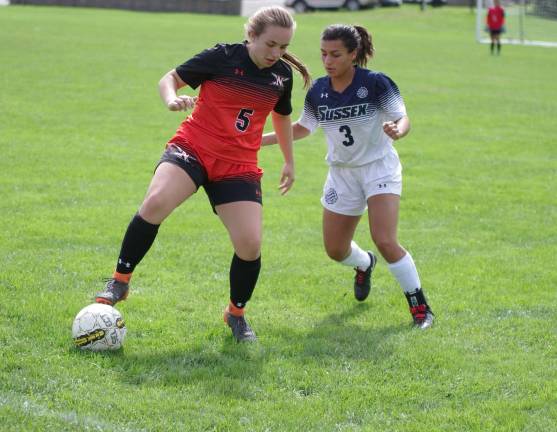 SCCC drubs Northampton in women's soccer Northampton Spartan Kaille White controls the ball while being shadowed by Sussex Skylander Romane Calandreau. White is a graduate of Phillipsburg High School in Warren County, New Jersey. Calandreau is a graduate of Wallkill Valley Regional High School in Sussex County, New Jersey.
