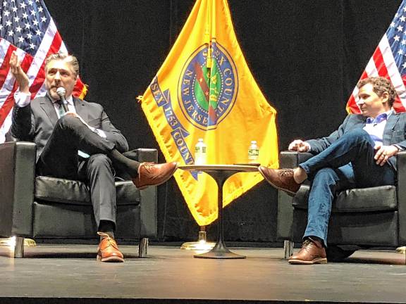 GOP candidates for governor share plans Bill Spadea, left, a Republican candidate for governor, answers questions from moderator Rich Zeoli on Saturday, May 3 at Sussex County Community College.