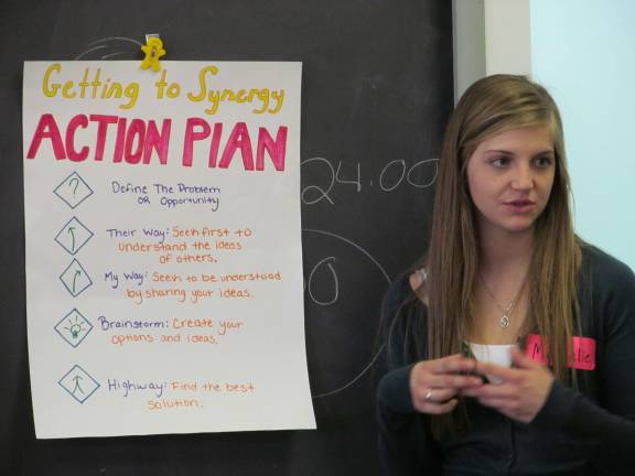 Lessons on growing up Michelle Rind makes a presentation