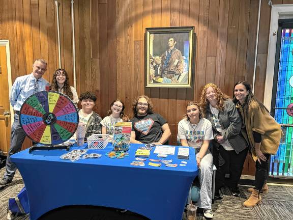 Contest winners honored <b>CW2 Members of the Kittatinny Regional High School Incorruptible.Us group with an interactive activity.</b>