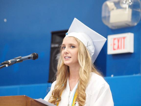 Pope John XXIII High School commencement Graduate student address speaker Julianne Sturm.