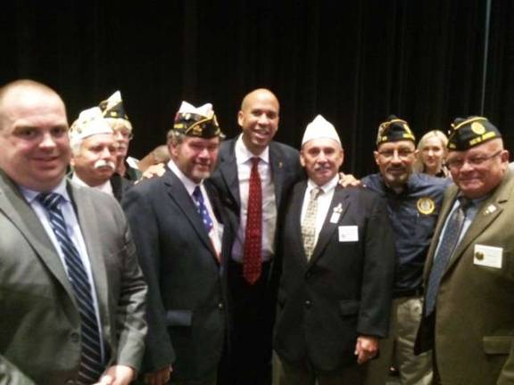Senator Booker meets with vets Sen. Cory Booker (D-NJ), center, meeting with Sussex and Warren county veterans in Newton.