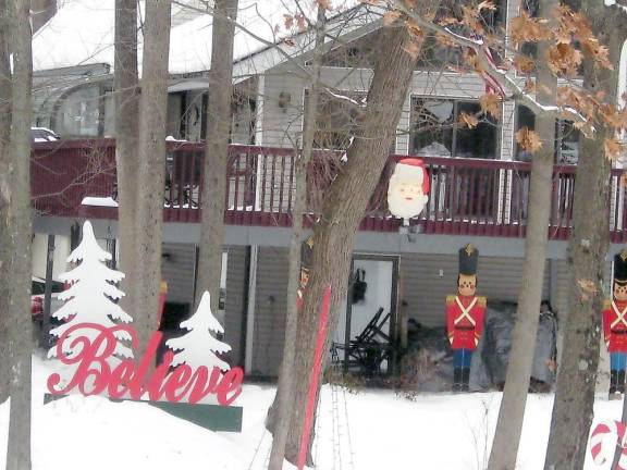The home of John and Camille Westermajer on 13 Black Walnut Mountaiun Road in Vernon is again adorned with holiday charm (Photo by Janet Redyke)