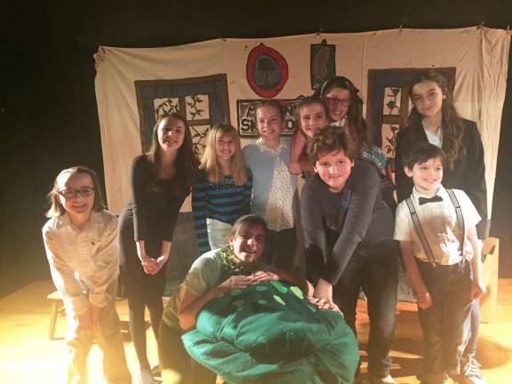 Students perform 'Little Shop From left, back row: Sabrina Smith,Sophie Barett, Cassidy Pry, Megan Armstrong, Samantha Ammaturo, Kaetlyn Nagy, Erin Fiorella, Front row: Leah Frantz, Michael Rocco O’Krepky, Jameson King Photos by Rose Sgarlato