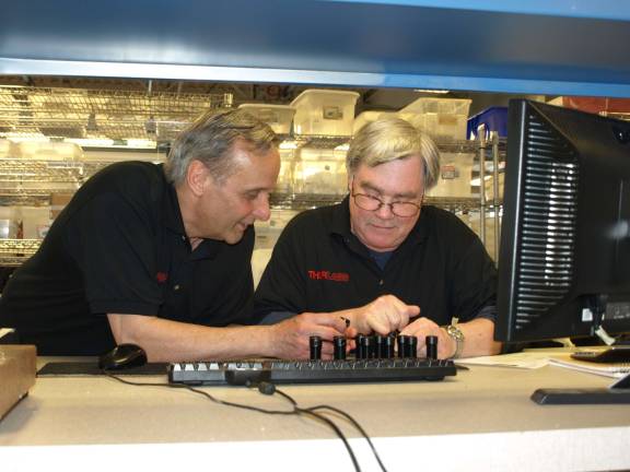 Thorlabs holds official opening Peter Annuzzi, left, of Wantage and John Kelly of Vernon busy in the Quality Control Department.