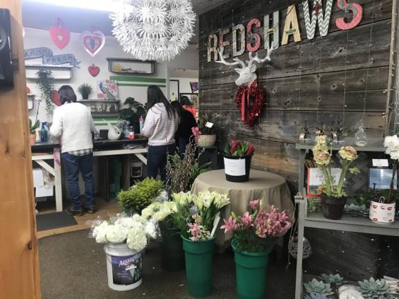 Staff were hard at work on Valentine's Day, Thursday, Feb. 14, at Redshaws Flower Shop in Sparta.