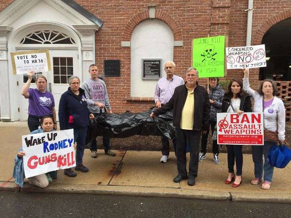 Demonstration outside Frelinghuysen's office