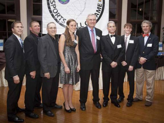 The chosen few Class of 2014 The Sussex County Sports Hall Of Fame Class of 2014 inductees pose together for a photo at The Lake Mohawk Country Club.