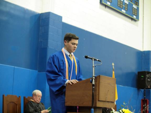 Pope John XXIII High School commencement Graduate and student address speaker Brendan Dillon