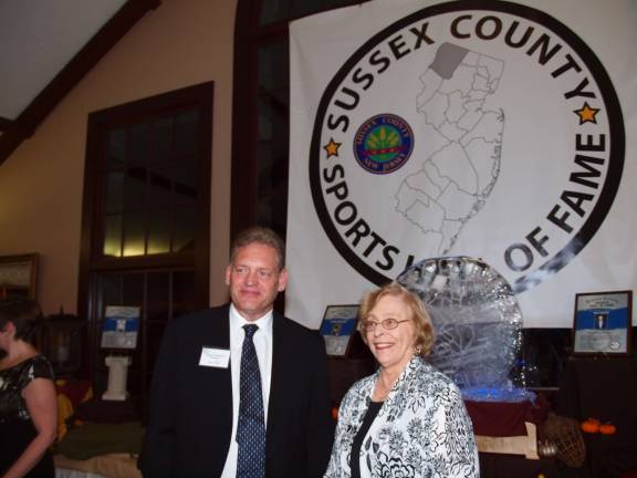 Sussex County Sports Hall of Fame President Gunner Frauenpries with his mother Barbara Garth. Garth is the former Sussex County Sports Hall of Fame President.