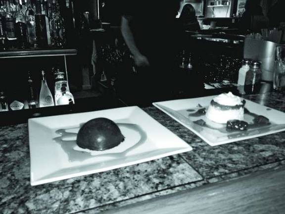 Sparta chef brings food to community New desserts for the fall menu at Upstream Grille, chocolate mousse and cheesecake.