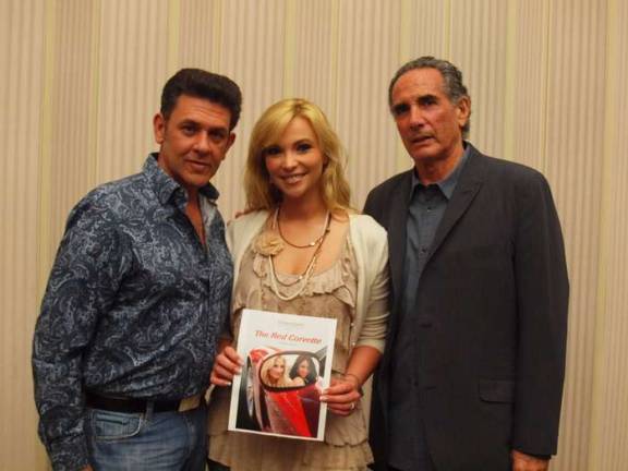 A bit of Hollywood comes to the high school Director and Producer Frank Lisi, actors Valerie Bauer and Artie Pasquale.